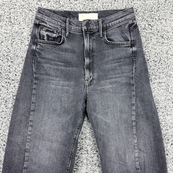 MOTHER Jeans Womens 27 Black The Half-Pipe Flood High Rise Cropped Wide Leg USA - Picture 3 of 16